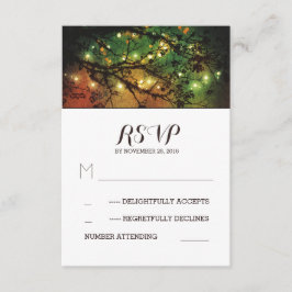 Tarjetas RSVP de bodas con luces rusas