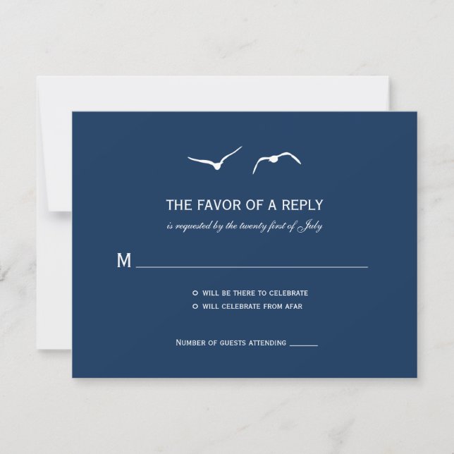 Tarjetas RSVP de bodas de amor - Armada (Anverso)