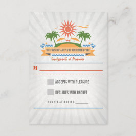 Tarjetas RSVP de bodas de bodas de arena