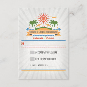 Tarjetas RSVP de bodas de bodas de arena