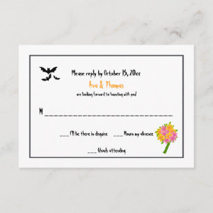 Tarjetas RSVP de bodas de Halloween