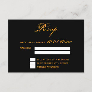 Tarjetas RSVP de bodas de Halloween de noche