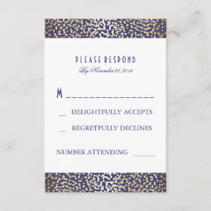 Tarjetas RSVP de bodas de la Marina Confetti Relie