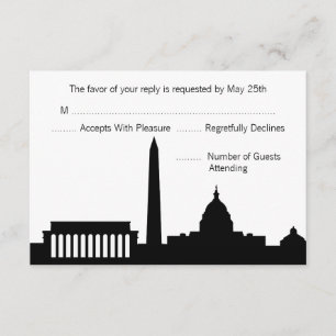 Tarjetas RSVP de bodas de línea aérea DC
