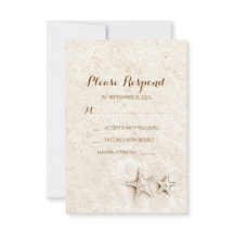 Tarjetas rsvp de bodas de playa