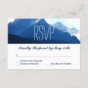 Tarjetas RSVP de bodas de silueta de la cordillera