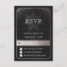 Tarjetas RSVP de bodas de unión celestial (Plata)