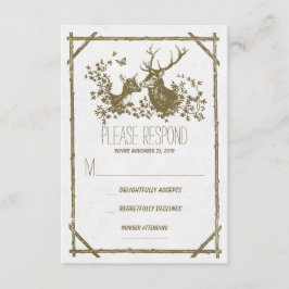 Tarjetas RSVP de bodas de venado rusas