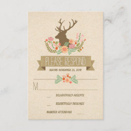 Tarjetas RSVP de bodas de venado rusas