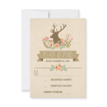 Tarjetas RSVP de bodas de venado rusas