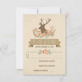 Tarjetas RSVP de bodas de venado rusas