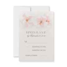 Tarjetas RSVP de bodas floridas en playa de hibisc