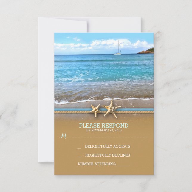 Tarjetas RSVP de bodas marítimas (Anverso)