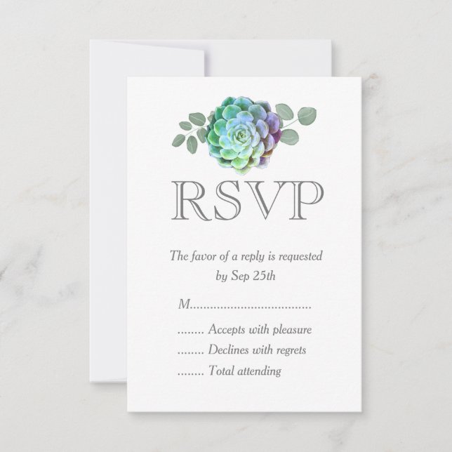 Tarjetas RSVP de bodas minimalistas (Anverso)