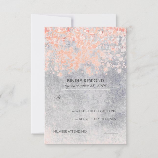 Tarjetas RSVP de bodas vinícolas rosadas (Anverso)