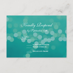 Tarjetas RSVP de Bokeh de Bokeh Verde Azul Aqua mo