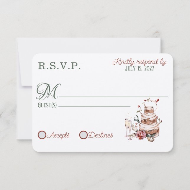 Tarjetas RSVP de caída romántica (Anverso)