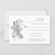 Tarjetas RSVP de caligrafía de campos misty