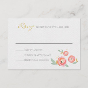 Tarjetas RSVP de casamiento de agua
