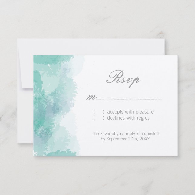 Tarjetas RSVP de casamiento de agua (Anverso)
