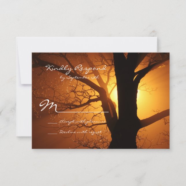 Tarjetas RSVP de casamiento de campo de solera de  (Anverso)