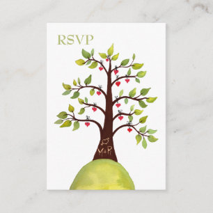 Tarjetas RSVP de casamiento de casamiento de árbol