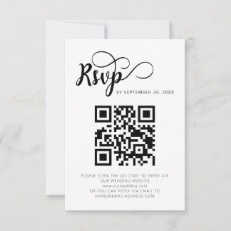 Tarjetas RSVP de casamiento de código QR modernas