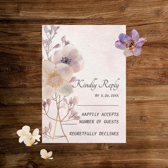 Tarjetas RSVP de casamiento Faye Floral Wedding (Subido por el creador)