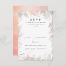 Tarjetas RSVP de casamiento floral suave ligero