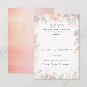Tarjetas RSVP de casamiento floral suave ligero