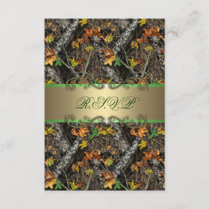 Tarjetas RSVP de casamiento formal de camo