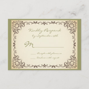 Tarjetas RSVP de casquillo de marco de desplazamie