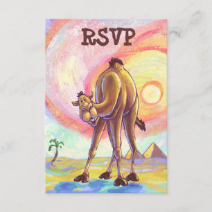 Tarjetas RSVP de Centro de Fiesta de camello