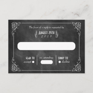 Tarjetas RSVP de Chalkboard Art Deco