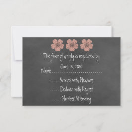 Tarjetas RSVP de Chalkboard para Rosas Wild Peach