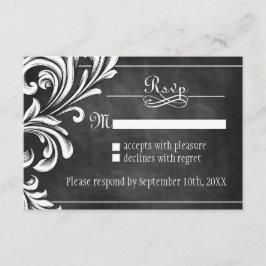 Tarjetas RSVP de Chalkboard Vintage
