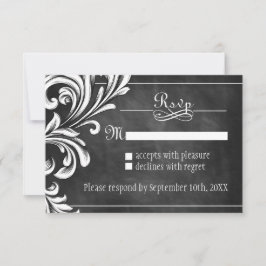 Tarjetas RSVP de Chalkboard Vintage