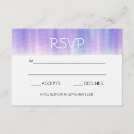 TARJETAS RSVP DE COLOR DE AGUA PURPLE Y PINK