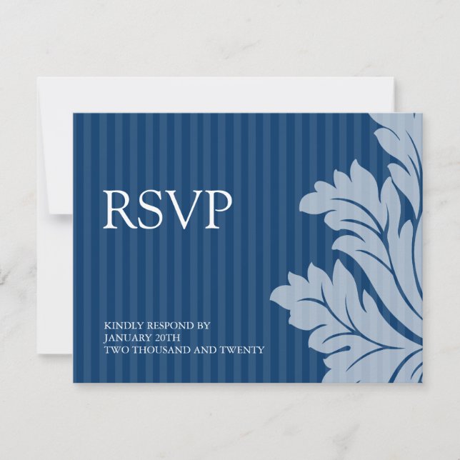Tarjetas RSVP de Damask Classy (Anverso)