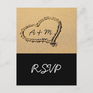 Tarjetas RSVP de destino de playa moderna