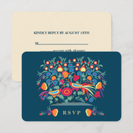 Tarjetas RSVP de diseño elegante de arte folclóric