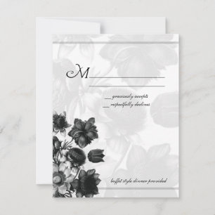 Tarjetas RSVP de elegante boda de flores