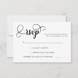 Tarjetas RSVP de elegante caligrafía Script Weddin