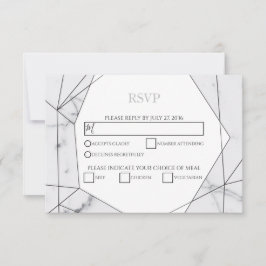 Tarjetas RSVP de elegante matrimonio geométrico de