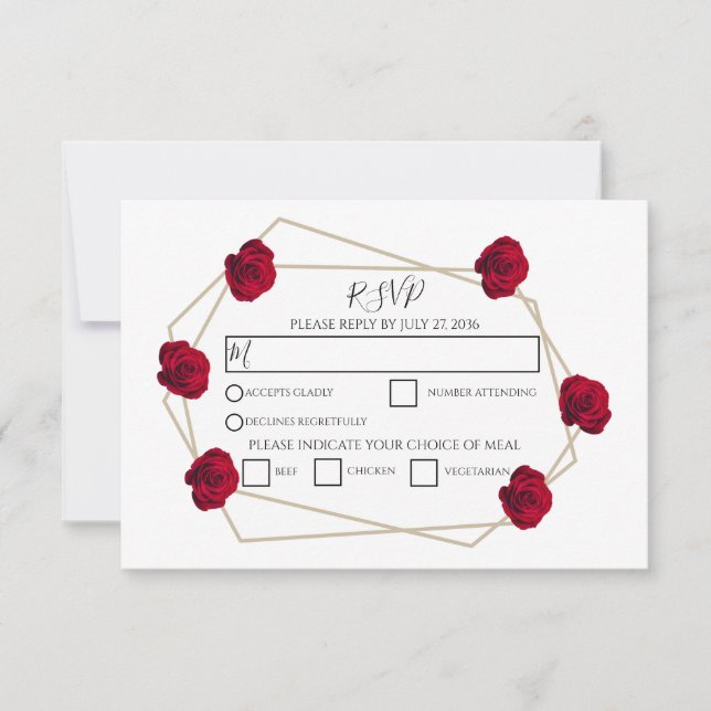 Tarjetas RSVP de elegante matrimonio geométrico ro (Anverso)