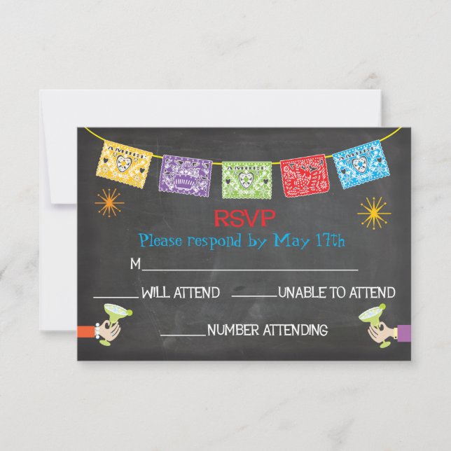Tarjetas RSVP de Fiesta Mexicana (Anverso)