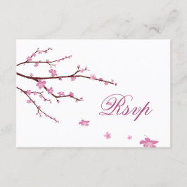 Tarjetas RSVP De Flor De Cerezo Para Boda