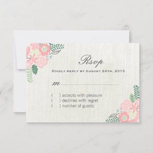 Tarjetas RSVP de flor suave