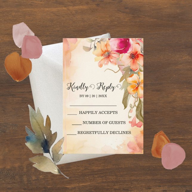 Tarjetas RSVP de Flores Caídas (Subido por el creador)