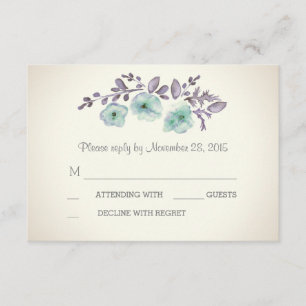 Tarjetas RSVP de flores de acuarela románticas